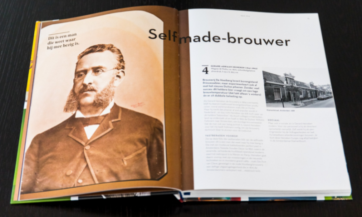 Heineken boek opengeslagen met Gerard Adriaan Heineken